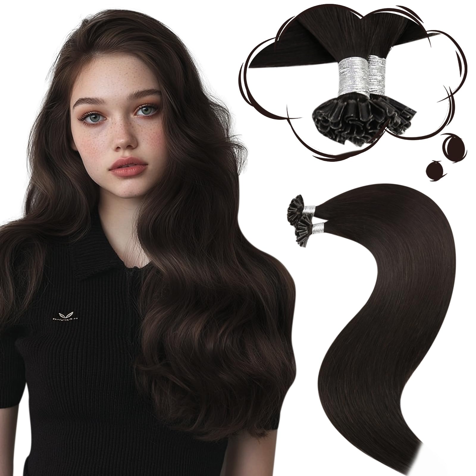 Moresoo Haarverlängerung Echthaar Bondings Extensions Echthaar Bondings