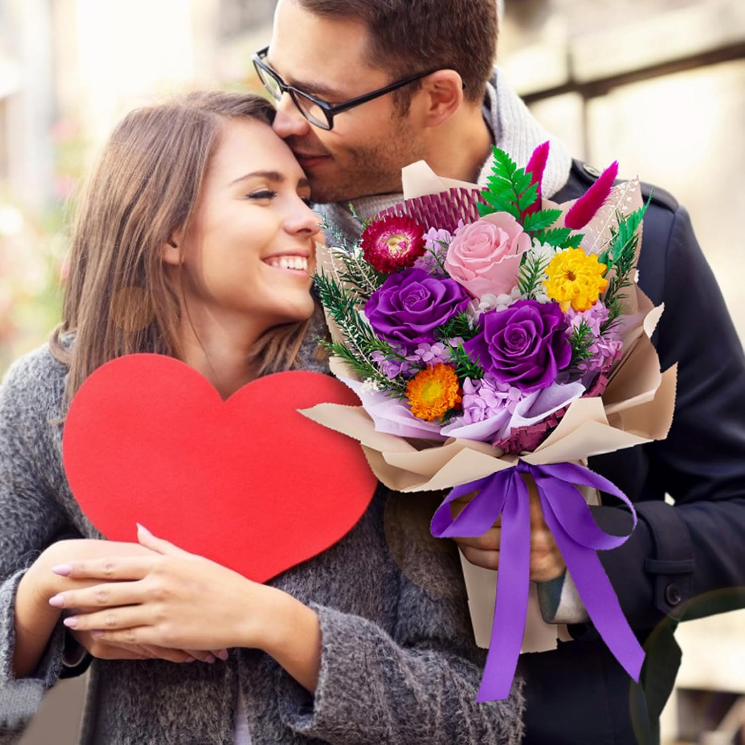 Forever Flowers Bouquets(Purple)