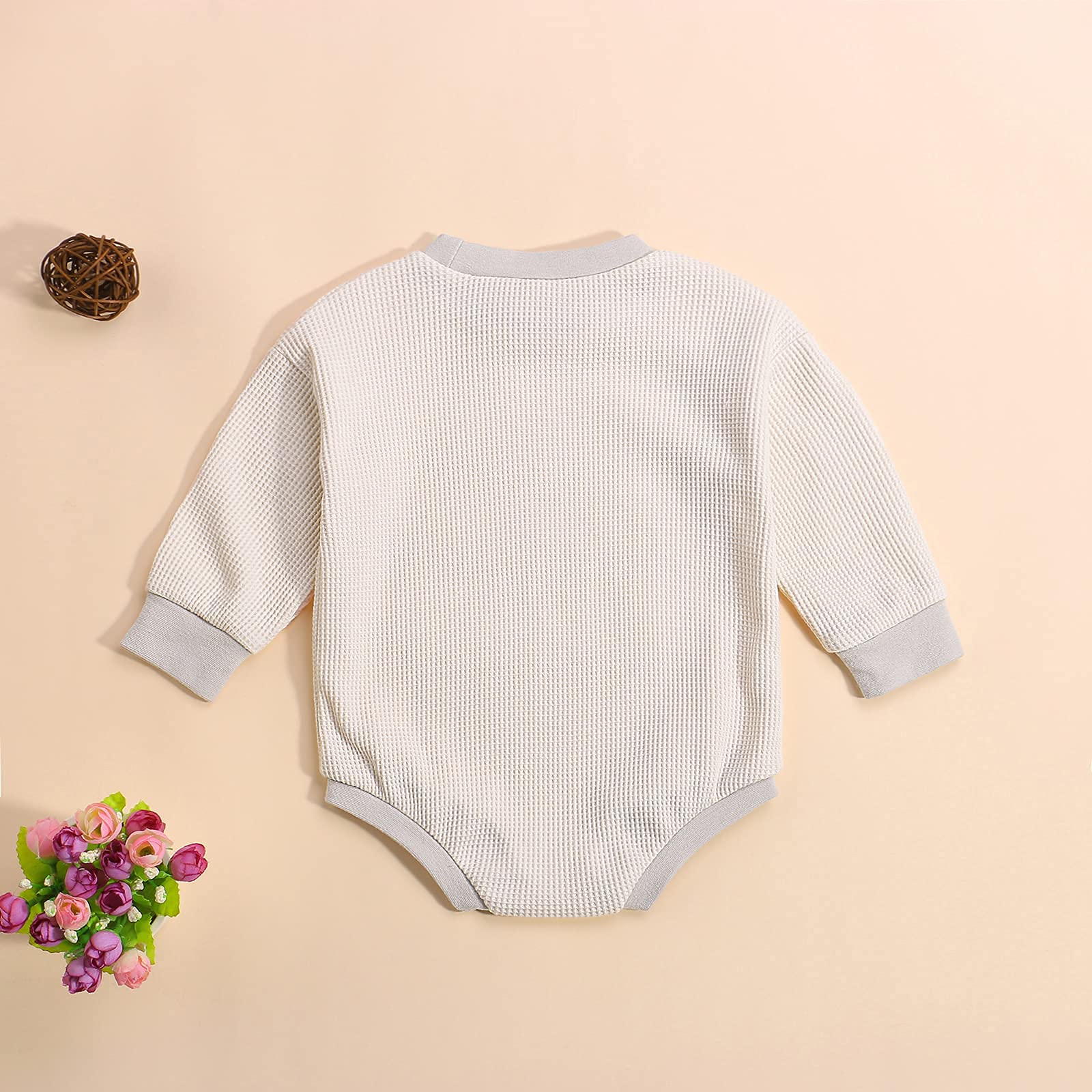 Baby Girl Boy Long Sleeve Romper Oversized Knit Sweater Pullover Tops Fall Winter Clothes (Beige,12-18 Months)
