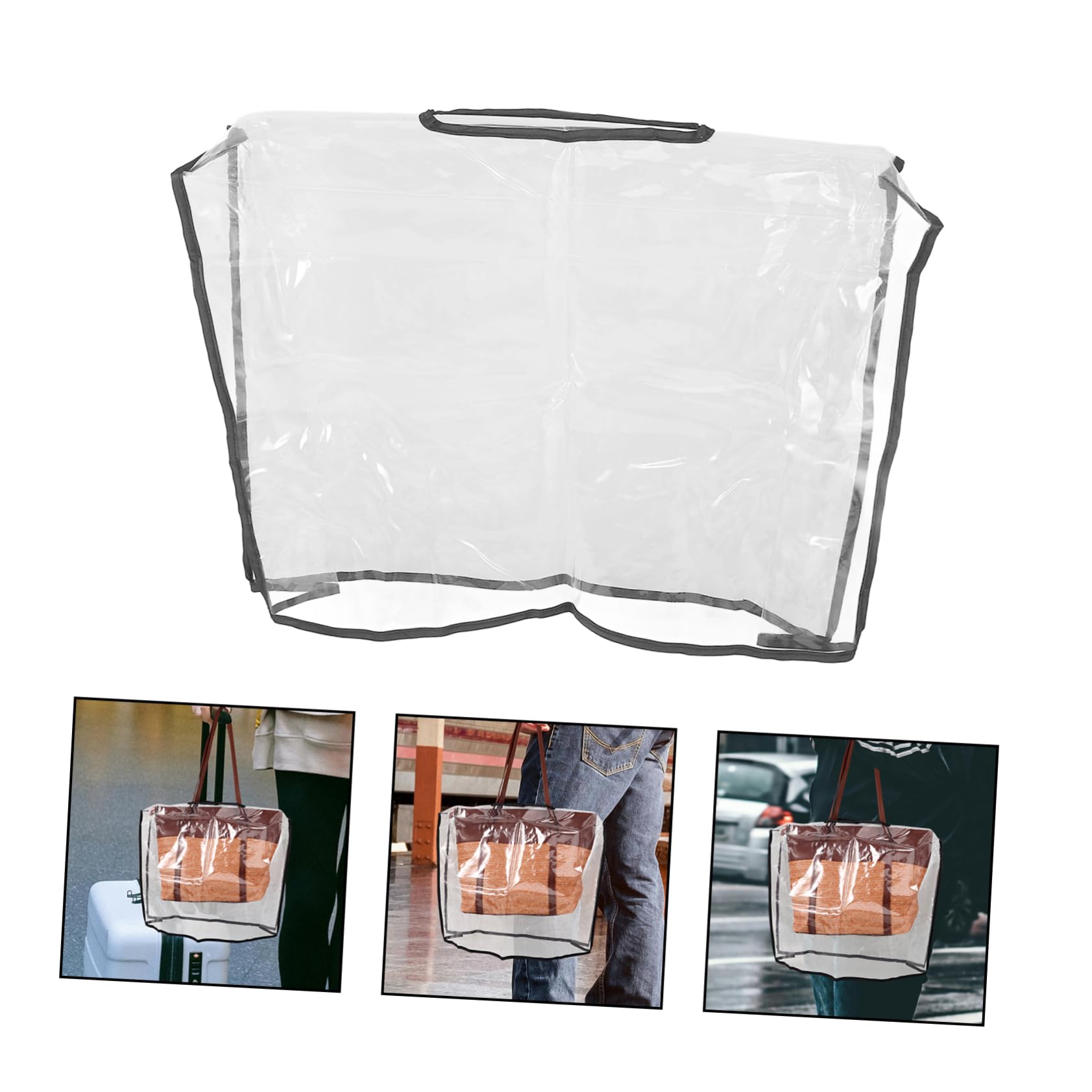 Kisangel Chubasquero Bolso Transparente Bolsa Impermeable Cubierta para Bolsa de Mano Bolsa Seca Bolso Bolsas de Polvo Funda Impermeable para Bolso Abrigo de Lluvia de polivinilo