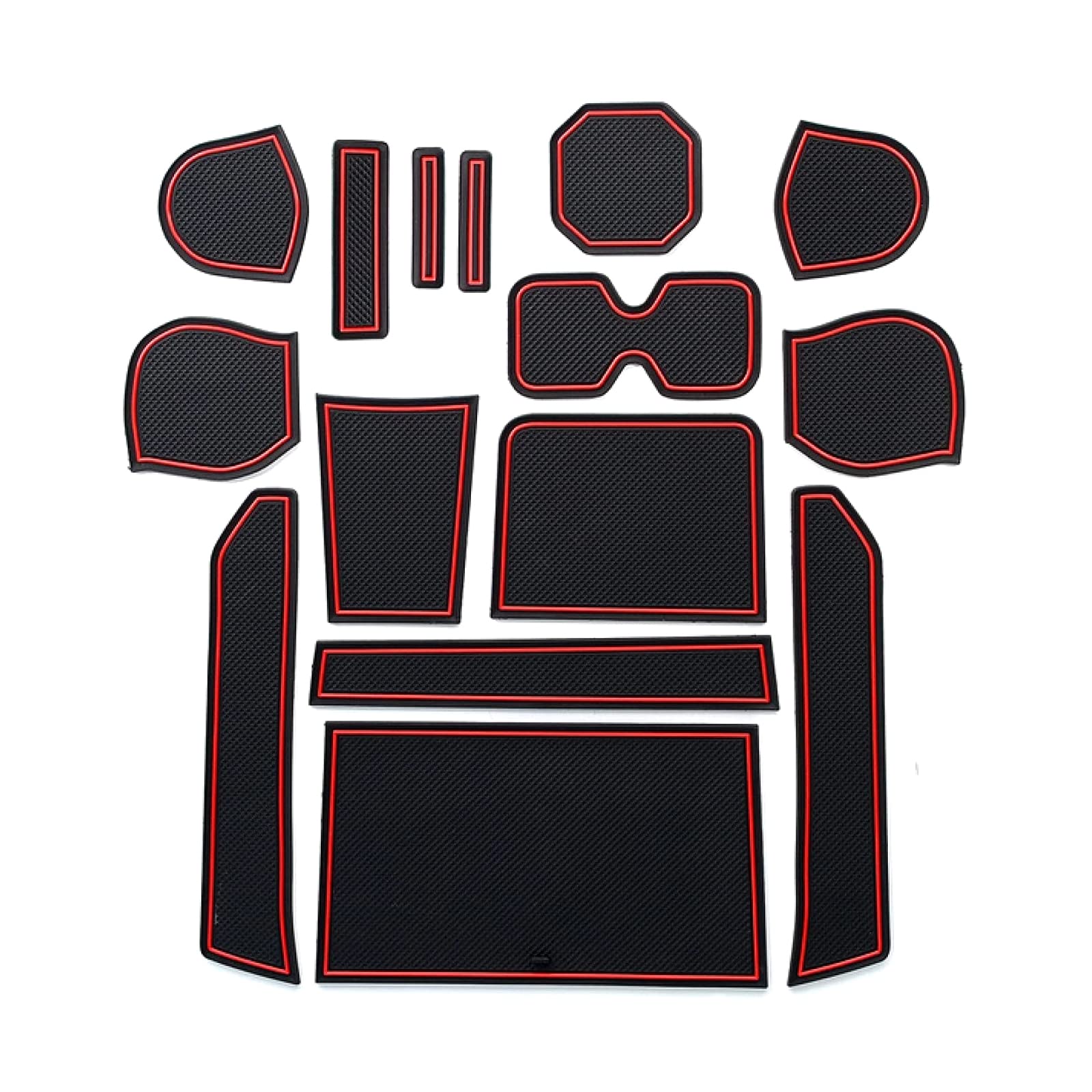 GAFAT Suzuki Ignis 2017-2024 2025 Tappetini Antiscivolo Console Centrale, Ignis 2025 Tappetino in Gomma, Portabicchiere, Contenitore Antiscivolo, Cuciture per Portiera, Suzuki Ignis Accessori (Rosso)