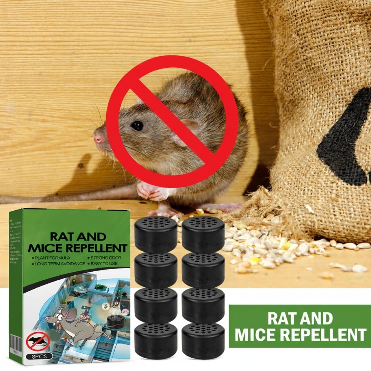 8Pcs Mice Rodent Repellent, Natural Peppermint Oil Mouse Repellent, Effective Rodent for Car Engine Cabinet Indoor Outdoor Garage, Safe for Pets and Family — view 6
