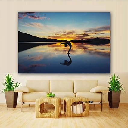 Jlfdhr Canvas Artwork Painting 40 X 60 Cm No Frame Sunset Poster Landscape Print Silhouette Sunset Wall Art Wall Pictures For Living Room Decoration Amazon Co Uk Home Kitchen