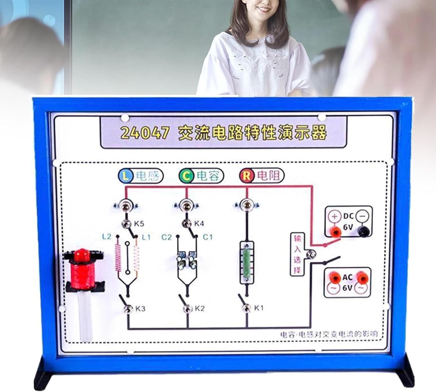AC Circuit Characteristics Demonstrator, Physics Electricity Experiment Kit for Inductor & Capacitor Effects on Alternating Current, Visual Lab Teaching Aid for School & STEM Education