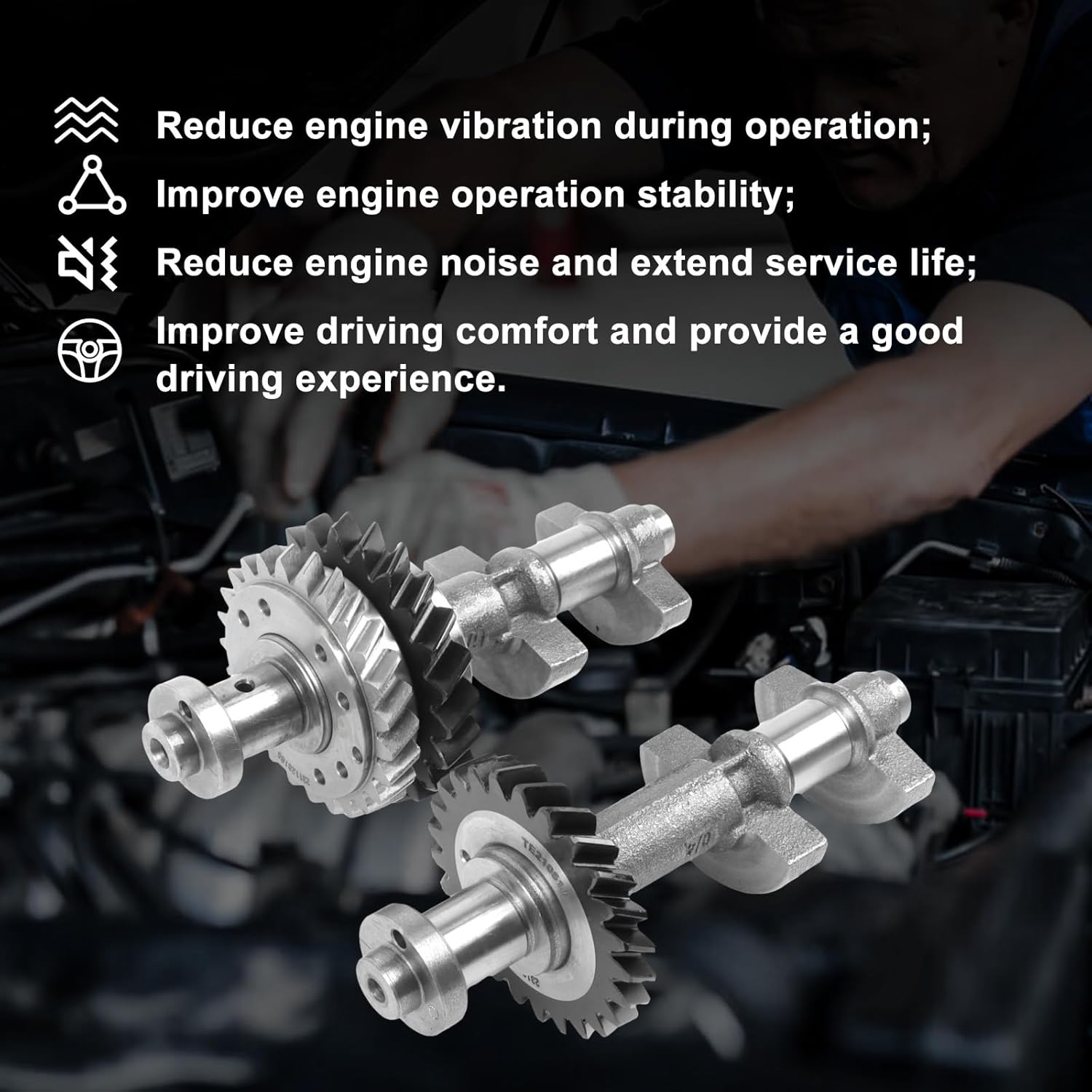 2pcs Engine Balance Shaft Set 13601-28021 13602-28020 Fits for Corolla Solara Matrix Camry tC 2AZ-FE 2.4L Balance Shaft Aftermarket Parts