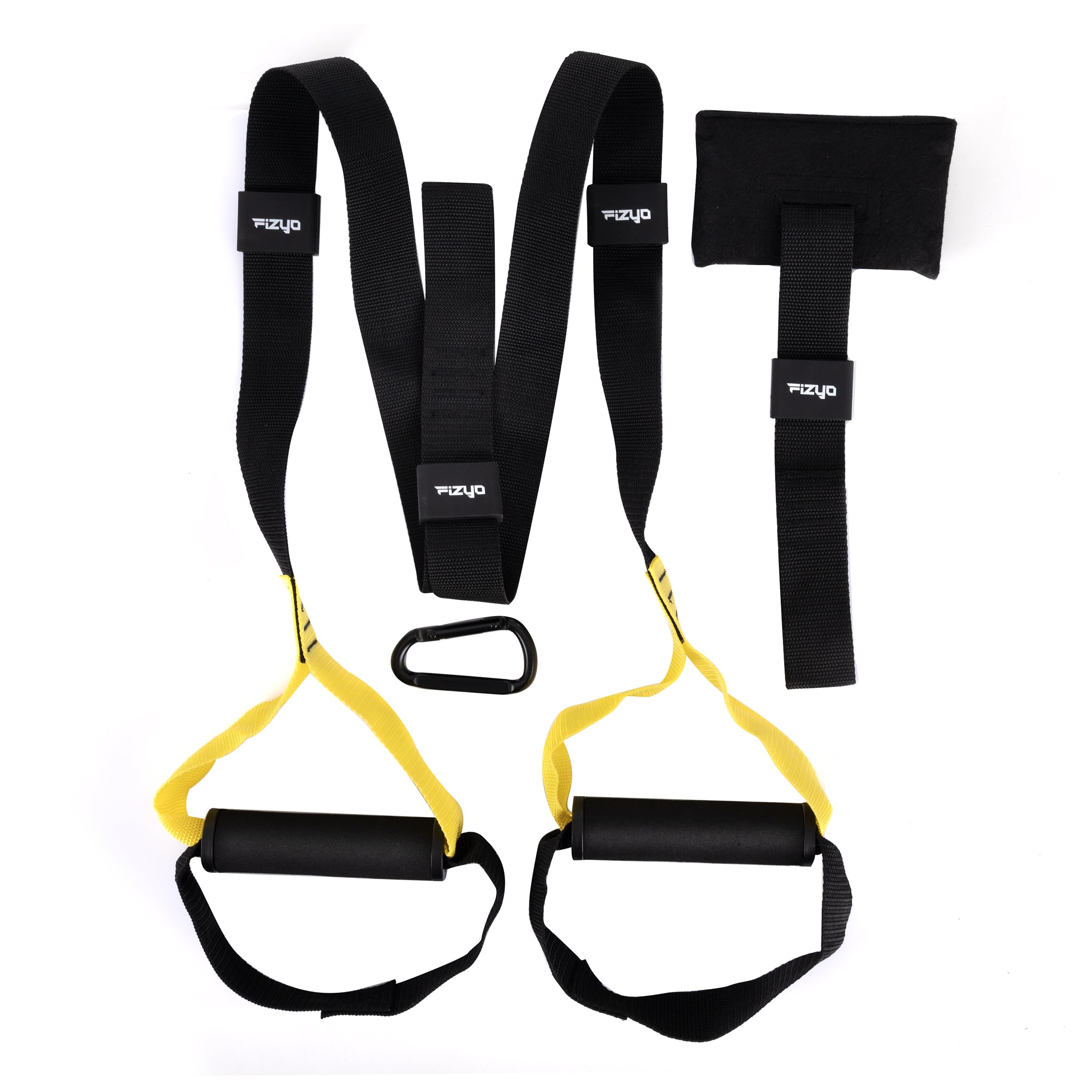 Fizyo TRX Cinghie elastiche per esercizi, allenamento di resistenza per tutto il corpo, set perfetto per donne e uomini, adatti per esercizi a casa e in viaggio, cinture di ancoraggio resistenti per