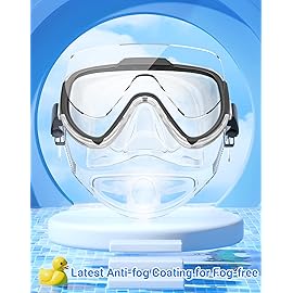 Norabidea Swim Goggles Adult Kids, Anti Fog Swimming Goggles with Nose Cover ,No Leaking Clear Snorkel Dive Mask 180 Wide View Men Women Youth Boys Girls