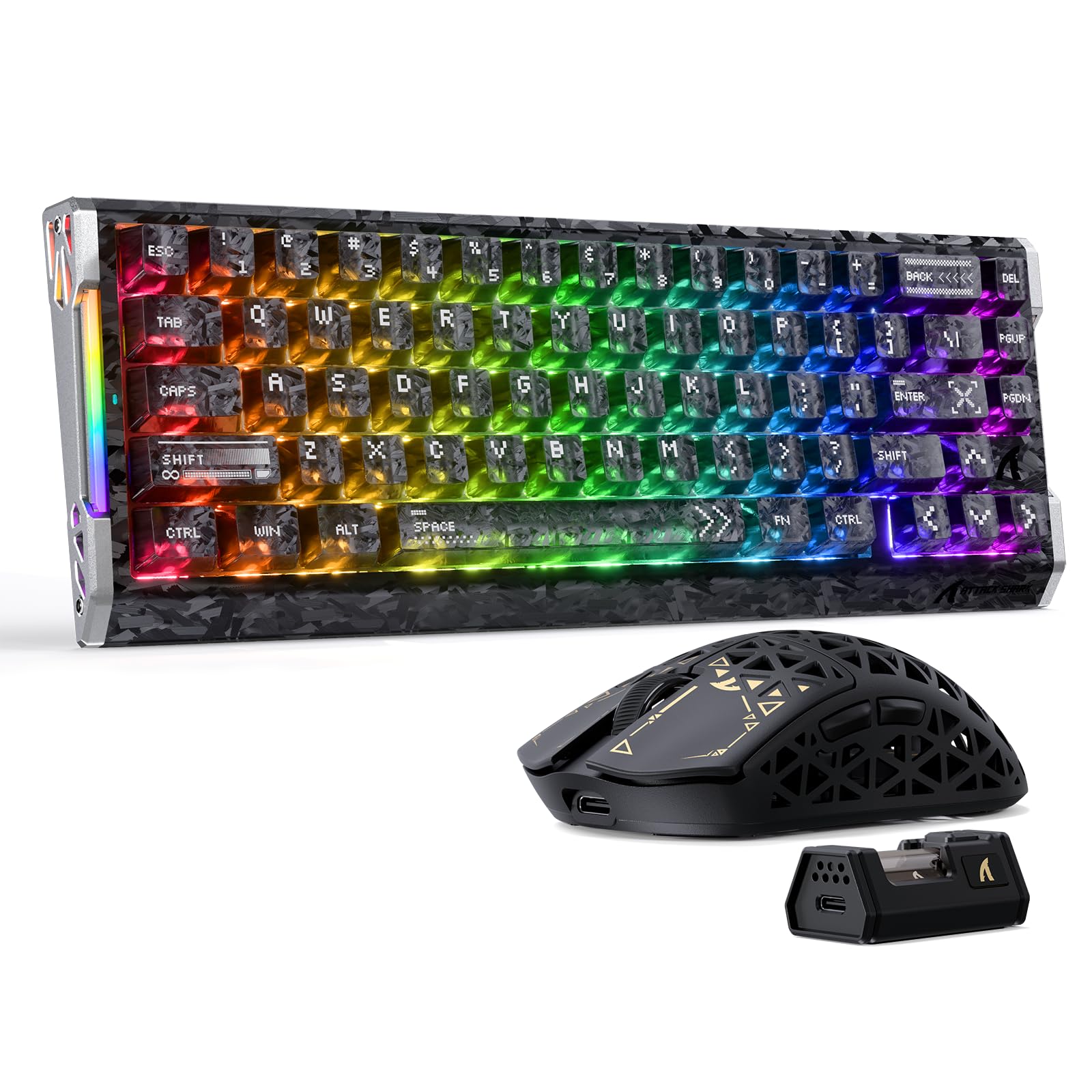 ATTACK SHARK R68HE 8KHz Tastiera Gaming Magnetica & Combo Mouse R5Ultra