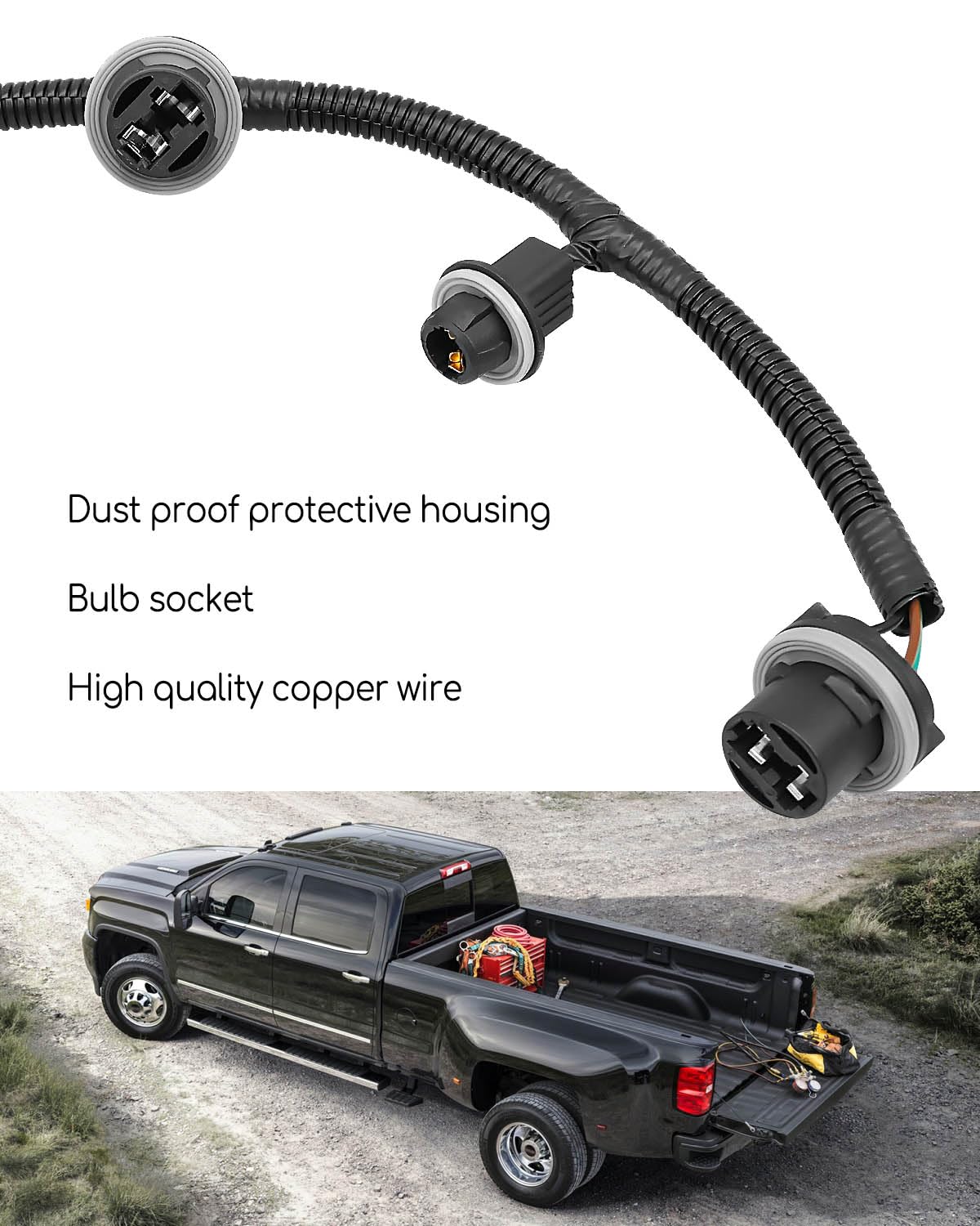 Replace 23141278 Driver Side Tail Lamp Wiring Harness Compatible with Chevrolet Silverado GMC Sierra 1500 2500 HD 3500 HD 2014 2015, Left Side Light Wiring Harness Replace 23431875 23141274
