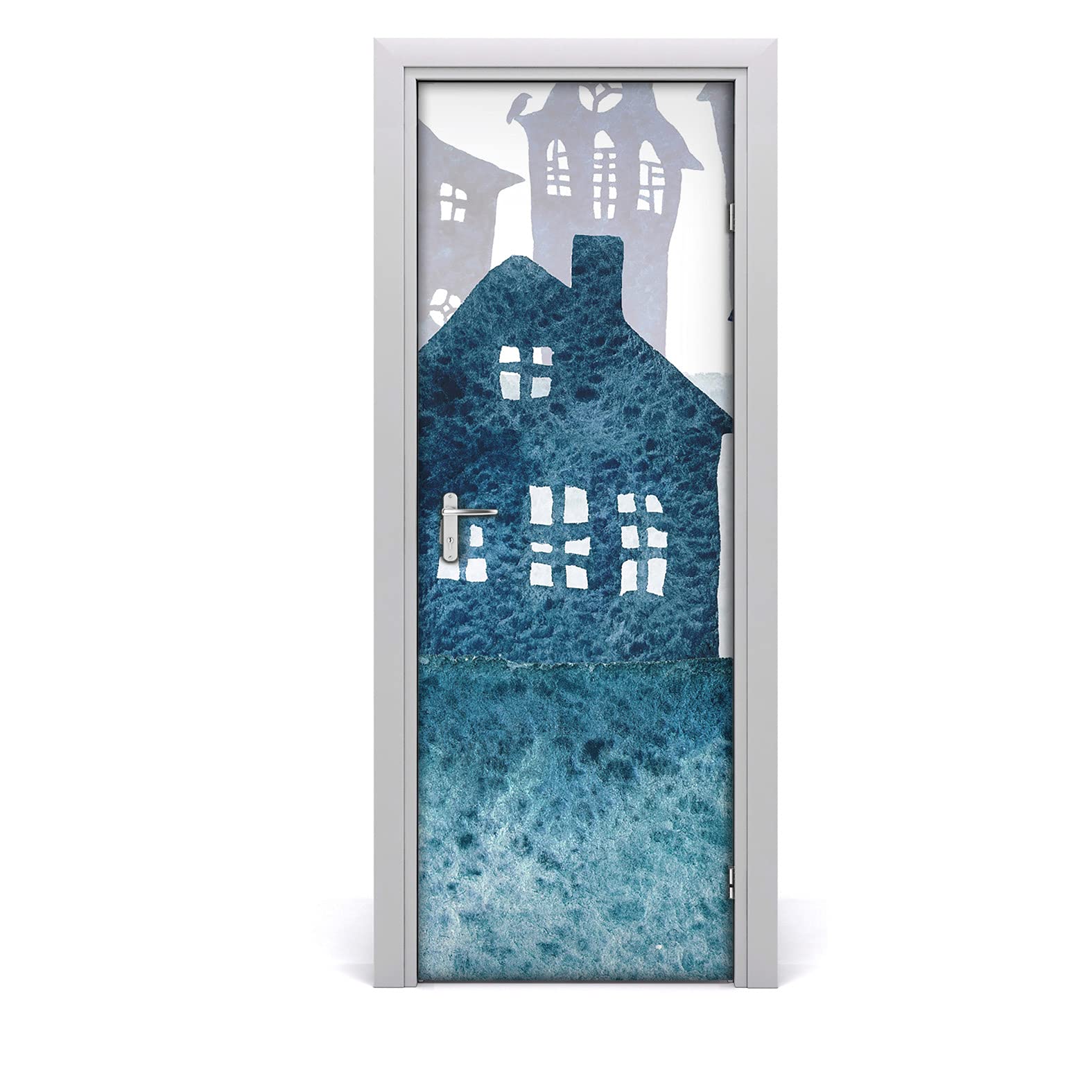 Autocollant de porte décoration imperméable et lavable pour rénovation facile