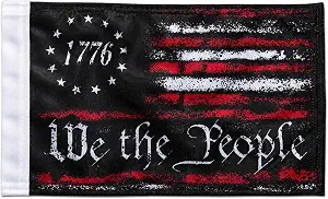 Motorcycle Flag We The People 1776 American Mini Flag 6 x 9 Inch with Sleeve