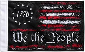 Motorcycle Flag We The People 1776 Flag Double Sided 6 x 9 Inch 13 Star American Mini Flags