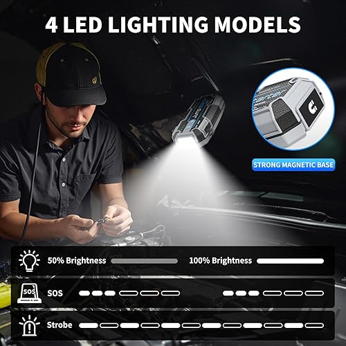 Miniatura 7 de Arrancador de 12 V 2000 A con PD de 100 W de carga rápida y batería impermeable IP67, arrancador portátil para automóvil, batería muerta, gancho