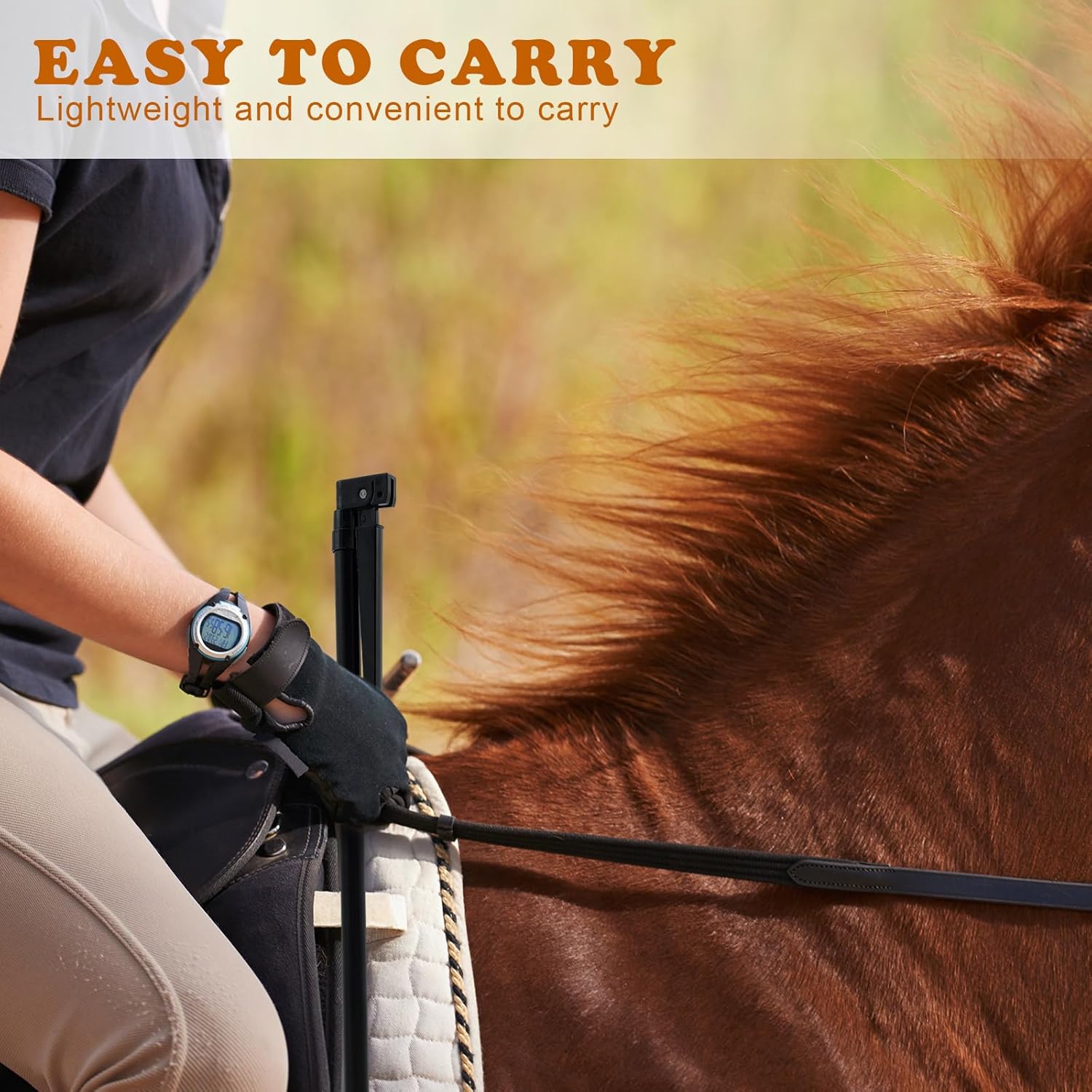 2 PCS Horse Height Measuring Kit - Foldable 91 Inch Tape & Lightweight Aluminum Stick (27.5-74.8 Inch), Accurately Measure Horse Height in Hands