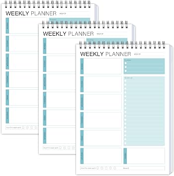 3PC Weekly Planner To Do List Notepad for Work & Daily Life 6.5 x 10 in