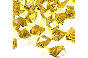 Babenest 150 PCS Gold Acrylic Crushed Ice Rocks Fake Crystals Plastic Ice Cubes Diamonds Gems