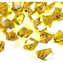 Babenest Acrylic Crushed Ice Rocks, 150 PCS Fake Crystals Plastic Ice Cubes Diamonds Gems for Vase Fillers, Home Decoration, Table Scatter, Event, Wedding, Arts & Crafts Gold