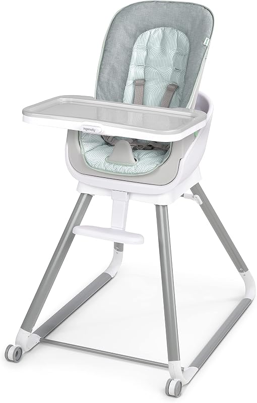 Beanstalk Baby to Big Kid 6-in-1 High Chair Converts from Soothing Infant Seat to Dining Booster Seat and more, Newborn to 5 Yrs - Ray
