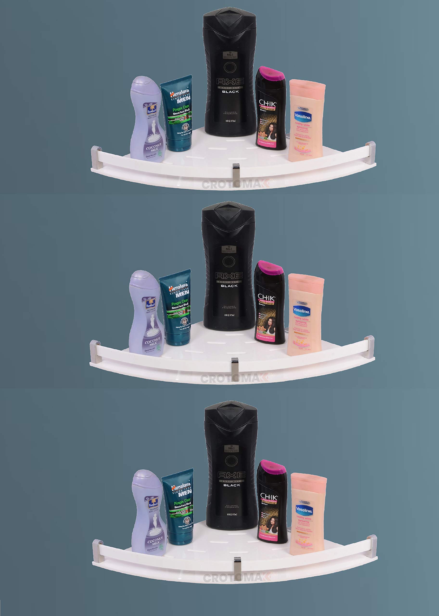 Crotomak Acrylic Corner Shelf/Corner Wall Shelf/Multipurpose Bathroom Corner/Accessories with Wall Mount (10 X 10 inch - Pack of 3 Piece) (B08KFV8LZ7) Amazon Price History, Amazon Price Tracker