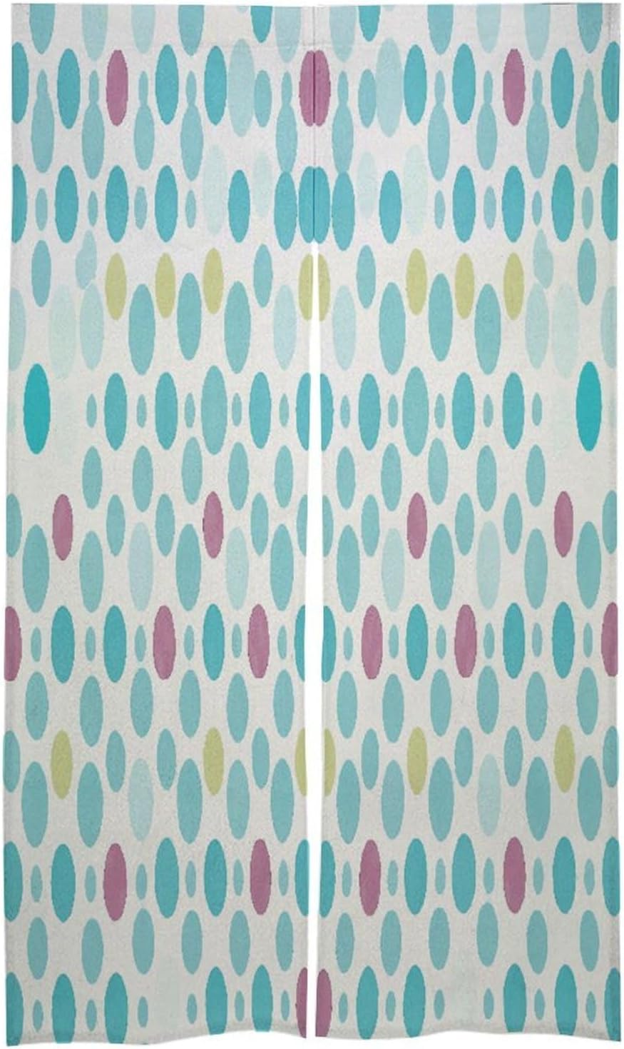 Blue Polka Dot Pattern Door Curtain Printed Doorway Noren Japanese Style Doorway Room Divider Curtains for Privacy Partition Divider Kitchen Home Decorations Wall Hanging