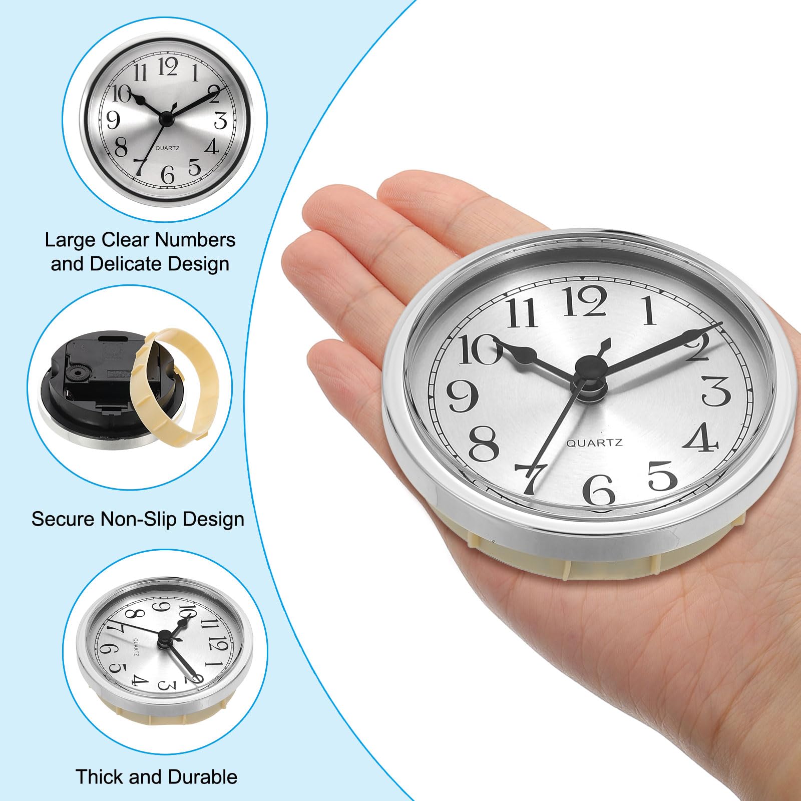 PATIKIL 3.5" 90mm Quartz Clock Insert - Image 3