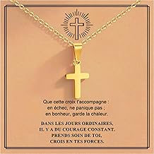 Christian Cross Necklace for Children and Teens – Stainless Steel Adjustable Cross Pendant Chain Catholic Jewellery Easter Gift for Paptism 1st Communion Confirmation Birthday for Girls Boys
