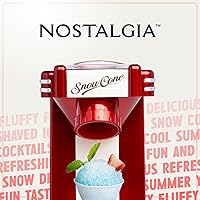 Vista 5 de Nostalgia Máquina de Raspados de Hielo Raspado - Hace 20 Golosinas Heladas - Incluye 1 Vaso de Plástico Reutilizable - Rojo Retro