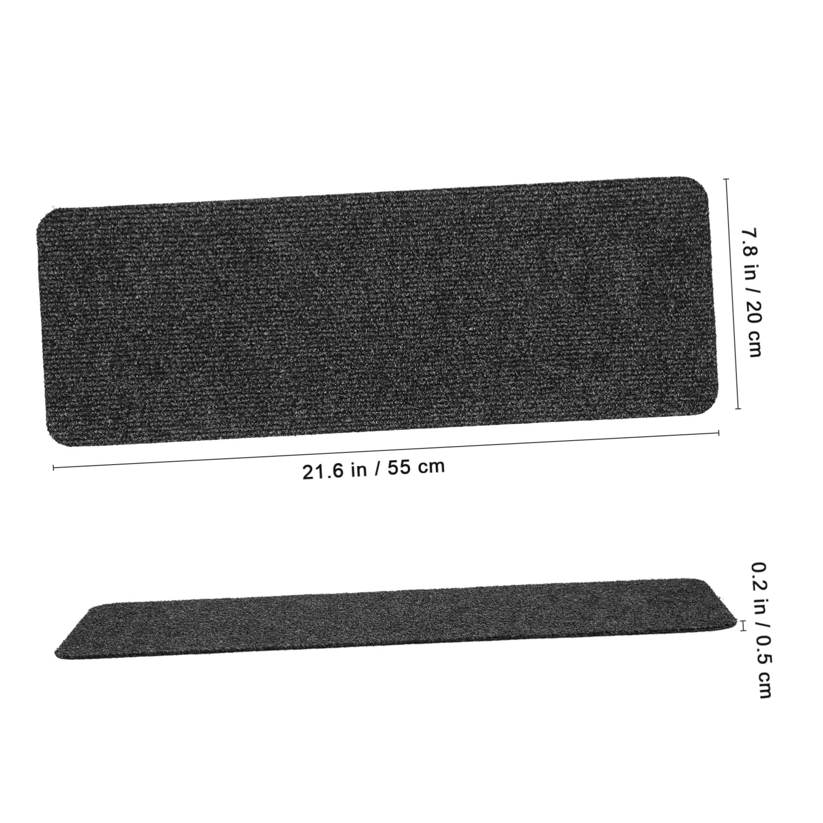 Tapis Adhésif 15 Pièces pour Escaliers en Polyester 55x20cm