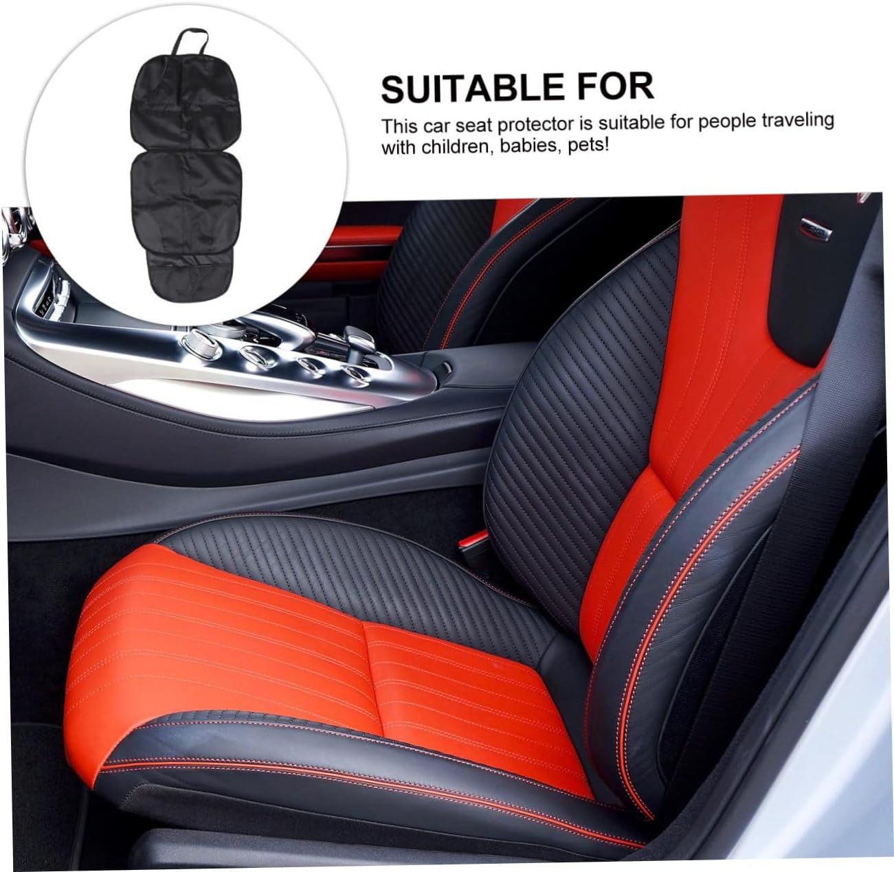VICASKY Car Seat Protector Mat for Protective Cover Black Non-Slip Padding with Storage Pockets Automotive Seat Protector
