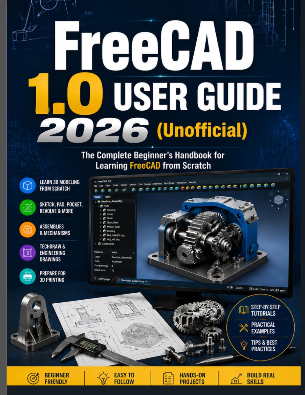 FreeCAD 1.0 USER GUIDE 2026(Unoﬃcial): The Complete Beginner’s Handbook for Learning FreeCAD from Scratch
