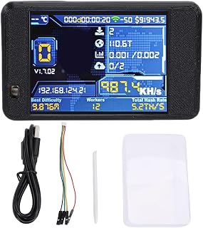 Bitcoin Miner USB Plug And Play WiFi Bluetooth 1060KH/s Display da 2,8 pollici Minatore della lotteria solista per gli appassionati di Bitcoin (Nera)