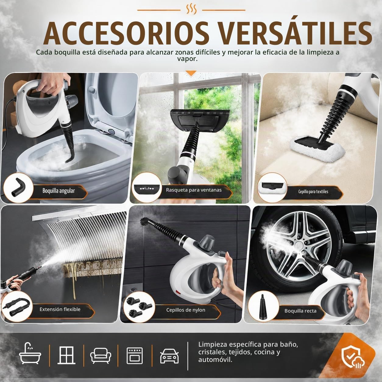 Limpiador a Vapor Portátil, 3,2 bar para Hornos y Campanas