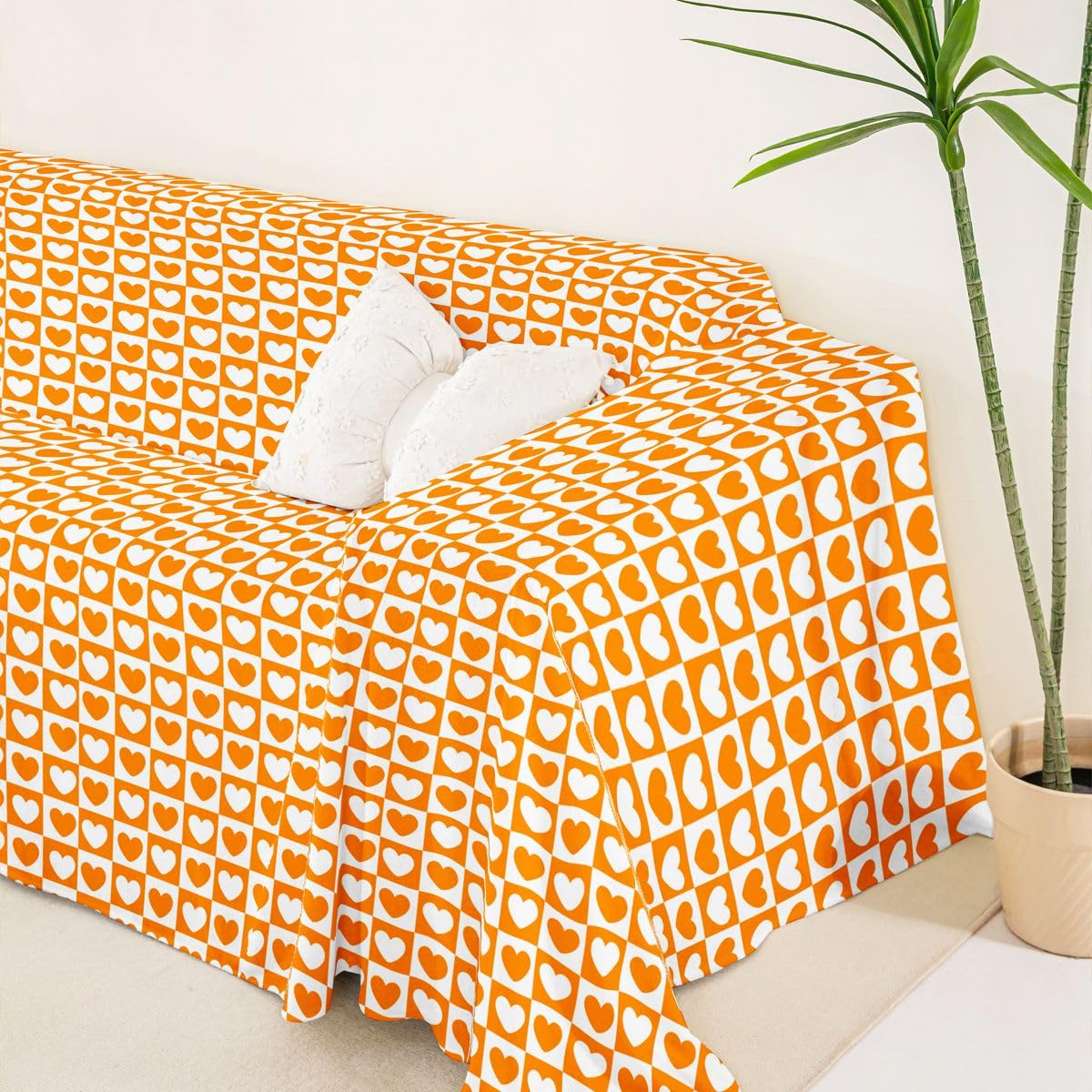 Homewish Funda de sofá con diseño de corazón y amor, 180 x 340 cm