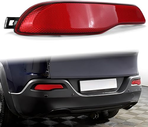 RACBOX Reflector de parachoques trasero del lado del conductor compatible con J.e.p Cherokee 68105145AC 2016 2017 2018