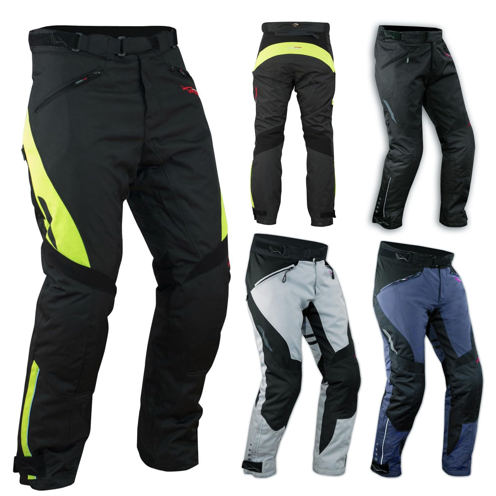 A-PRO Pantaloni Impermeabili da Uomo Protezioni CE Termica Biker Riflettente Moto