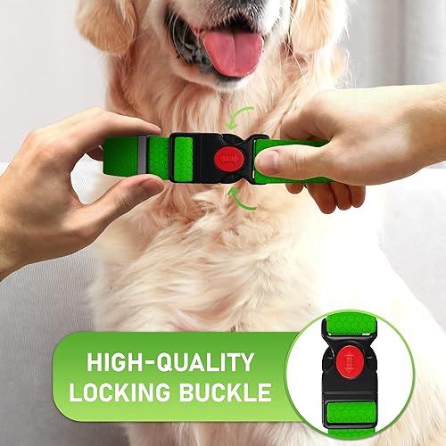 Miniatura 4 de Collar ajustable para perro con hebilla de bloqueo de seguridad, fabricado en Estados Unidos, collar de perro resistente al agua con panal para