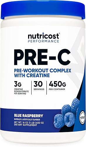 Nutricost Complejo pre-entrenamiento pre-C con creatina (frambuesa azul  30 porciones) polvo - Boost Fintess Rutinas, 15.87 oz disponible en Yaxa Venezuela