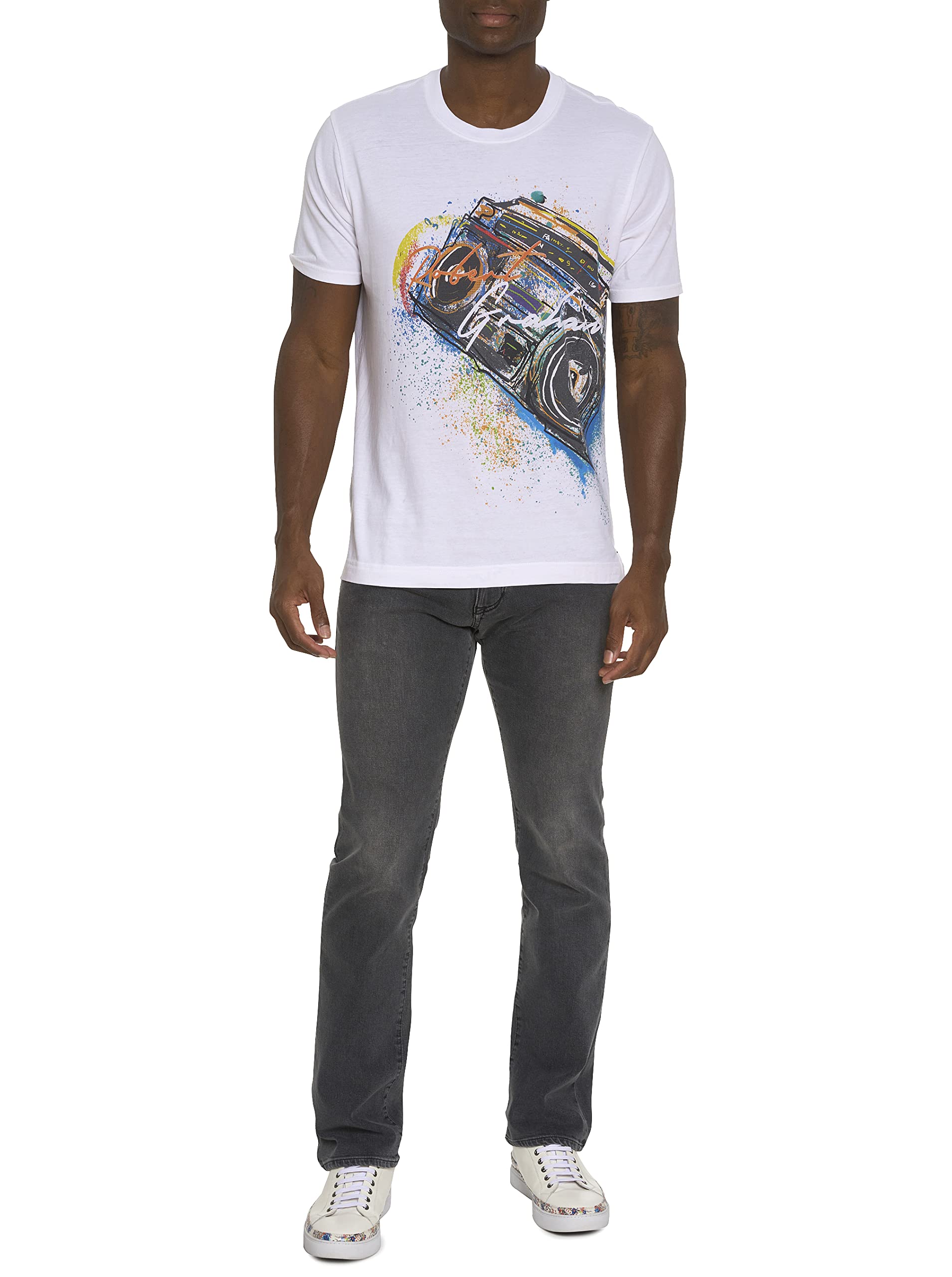 Robert GrahamMen's Boom Box Splash Short-Sleeve Knit Graphic Tshirt