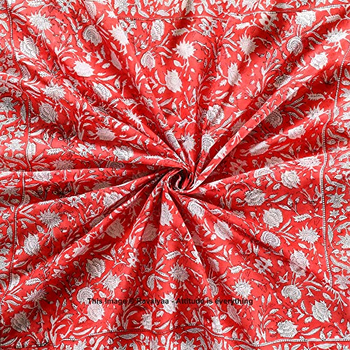 Image of Ravaiyaa - Attitude is everything Sanganer Hand Block Printed Scarves Pure Cotton Scarf Square Hijab Dupatta 40 inch X 40 inch Inch