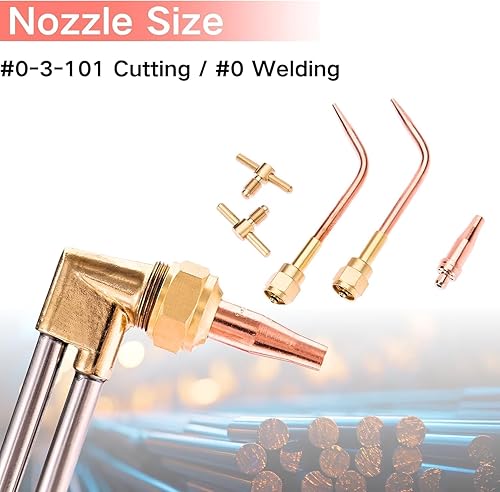 Miniatura 7 de Kit de antorcha de oxiacetileno, kit de soplete de corte de soldadura portátil con medidor de oxígeno acetileno, kit de antorcha de corte de