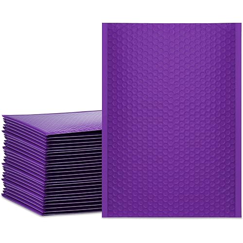 UCGOU Bubble Mailers 10.5x16 Inch Purple 25 Pack Poly Padded Envelopes Large #5 Mailing Packages Opaque Packaging Postal Self Seal Adhesive Waterproof Boutique Shipping Bags for Clothes