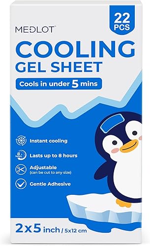 LotFancy Parche de fiebre para niños, 22 hojas, reductor de fiebre, almohadillas de enfriamiento para bebés, parche fresco de gel para fiebre,