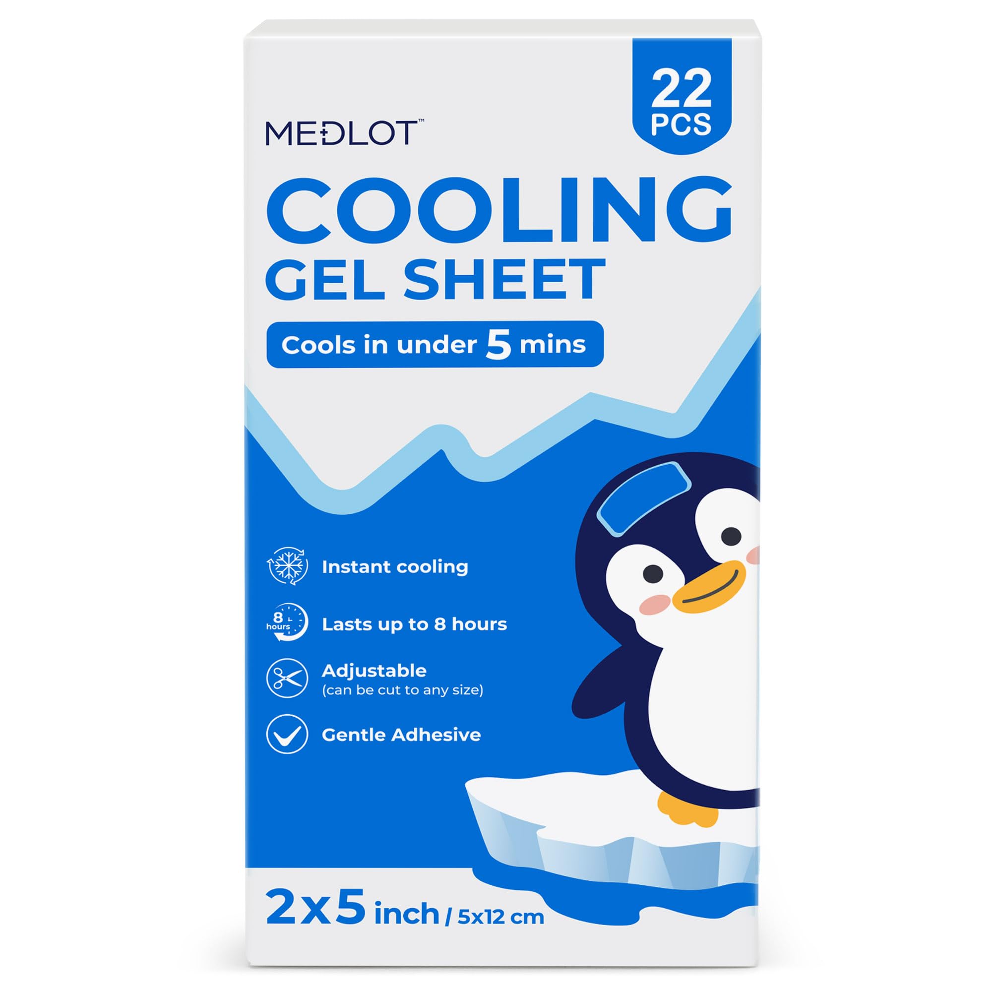 Fever Patch for Kids, 22 Sheets, Fever Reducer, Baby Cooling Pads, Gel Cool Patch for Fever, Headache Relief, 4.7 x2 Inch