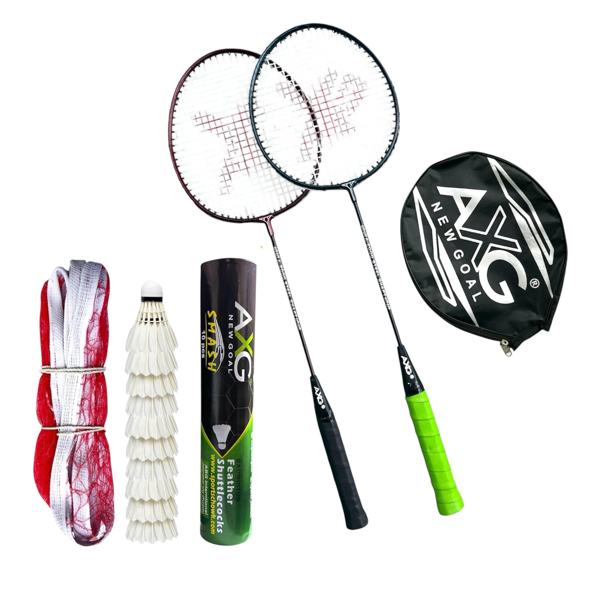 Scratch Resistant A-2000 Racquets Set of 2 with 10 Feather Shuttles & Net Badminton Kit (Multi)-image-15
