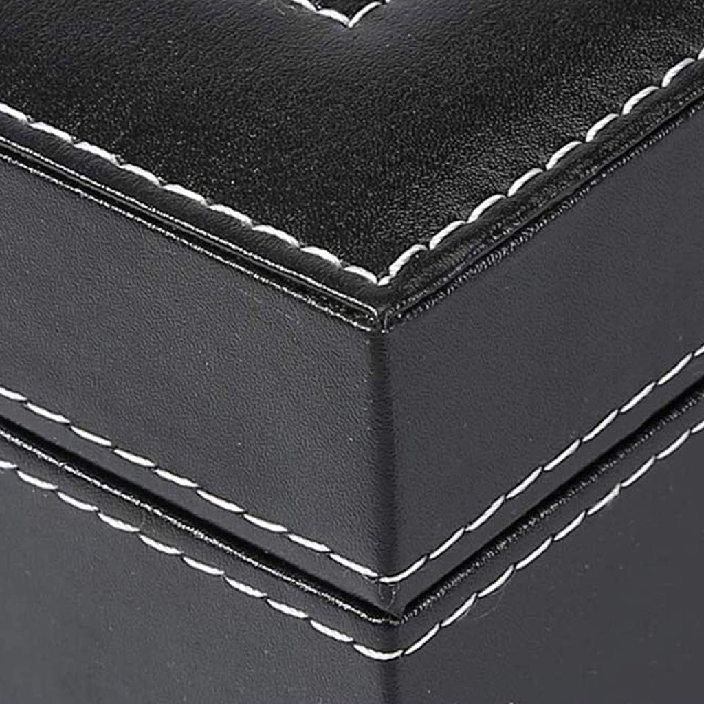 Caja de reloj de piel sintética para hombre con tapa de cristal