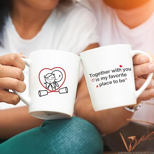 Miniatura 2 de BoldLoft When in Love - Tazas de café para parejas, regalos para él y para ella para aniversario, boda, cumpleaños