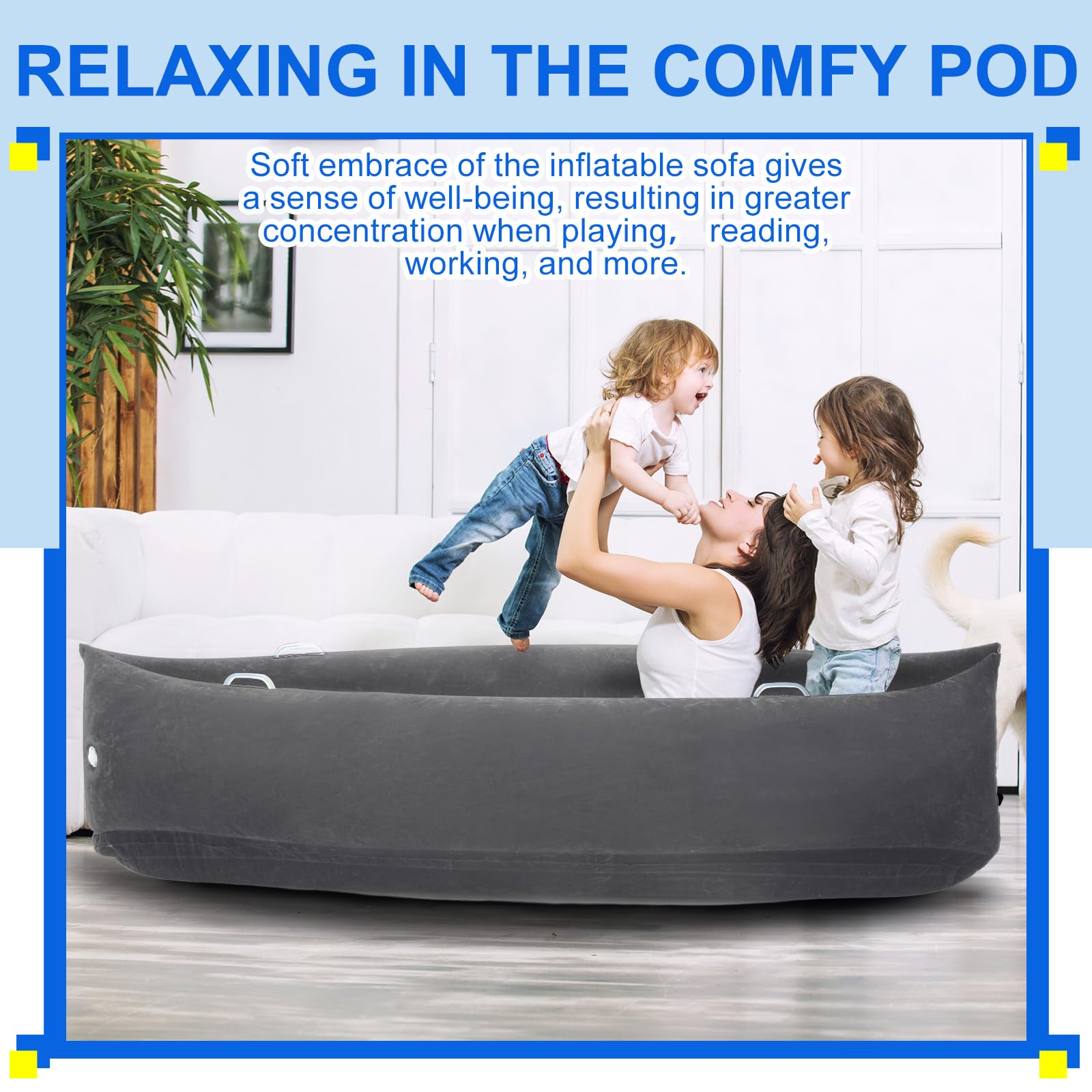 Chaise sensorielle pour enfants Peapod gonflable pour enfants avec poignées robu