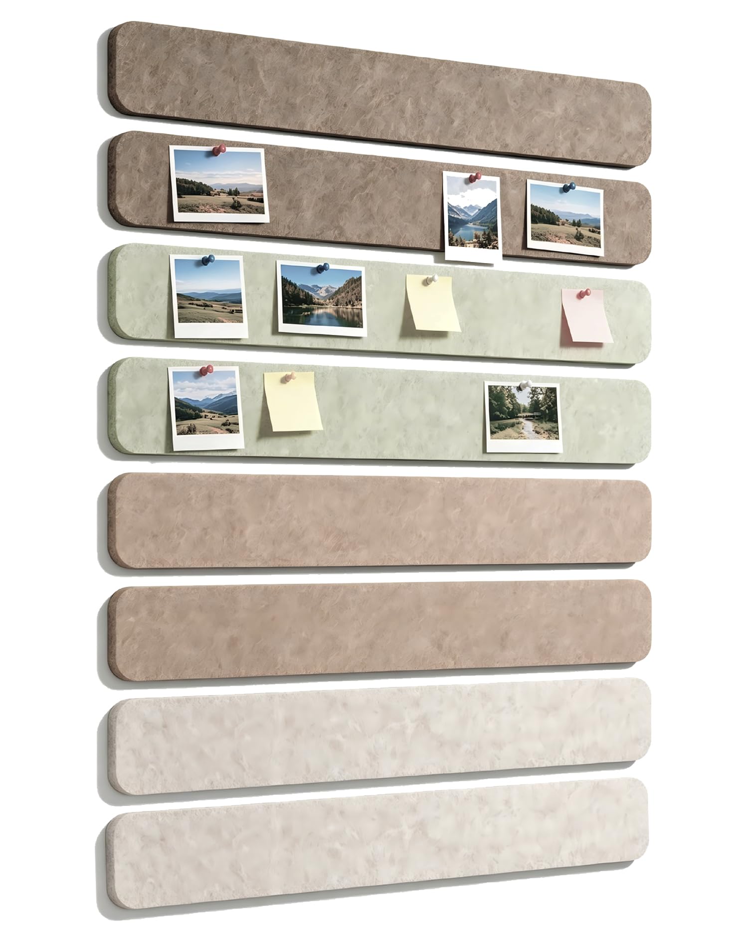 VLUNT 8-Pack Cork Board Alternative Felt Strip Board 33x5 cm