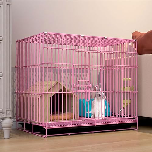 Jaulas para Conejos Interior, Casa para Conejos De Metal Plegable con Bandeja Extraíble Resistente Y Duradero…
