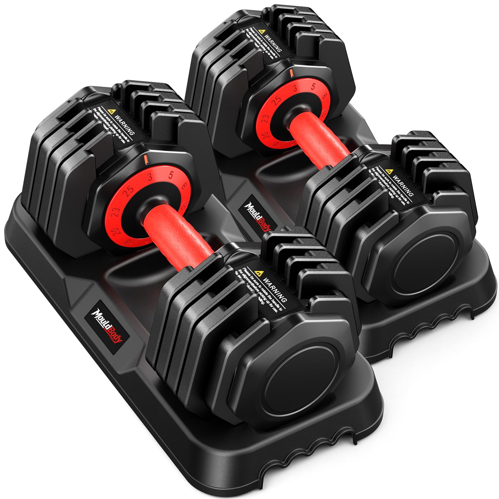 Adjustable Dumbbell Set Pair 25 lb or 50lb,10-in-1 Free Weight